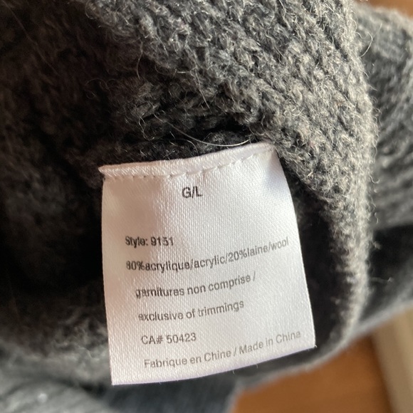 Gray Button Up Knit Hoodie - Picture 6 of 6